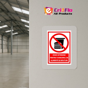 Indicator Semn pentru zona interzisa pentru consumul de alimente si bauturi, Sticker autocolant - Img 4