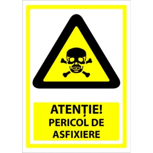 Indicator Semn pericol de asfixiere, Sticker autocolant