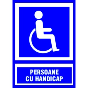 Indicator Semn persoane cu handicap, Sticker autocolant