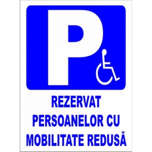 Indicator Semn rezervat persoanelor cu mobilitate redusa, Sticker autocolant