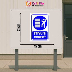 Indicator Semn stivuiti corect, Sticker autocolant - Img 2