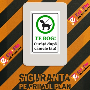 Indicator Semn te rog curata dupa cainele tau, Sticker autocolant - Img 3