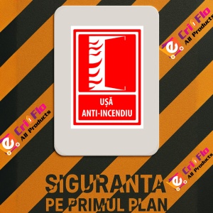Indicator Semne de usa anti incendiu, Sticker autocolant - Img 3