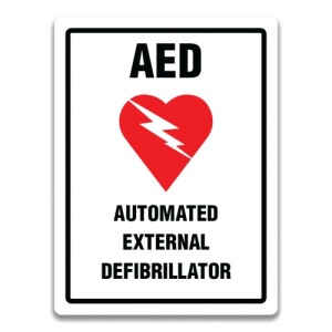 Indicator SIGN AED AUTOMATED EXTERNAL DEFIBRILLATOR, Sticker autocolant