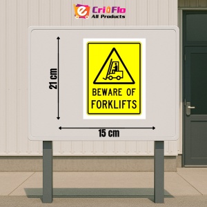 Indicator Sign beware of forklifts, Sticker autocolant - Img 2