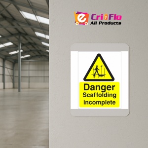 Indicator Sign danger scaffolding incomplete, Sticker autocolant - Img 4