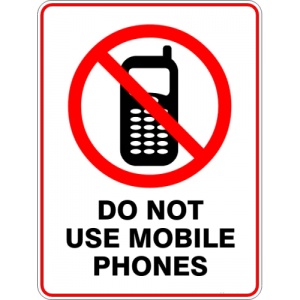 Indicator Sign do not use mobile phones, Sticker autocolant