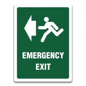 Indicator SIGN EMERGENCY EXIT LEFT, Sticker autocolant