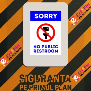 Indicator Sign sorry no public restroom, Sticker autocolant - Img 3