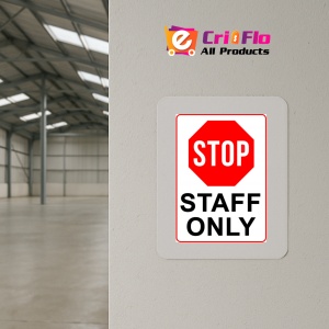Indicator Sign stop staff only, Sticker autocolant - Img 4
