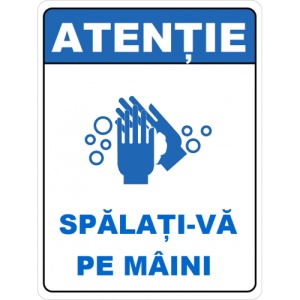 Indicator Spalati-va pe maini, Sticker autocolant