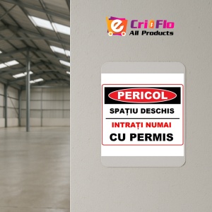 Indicator Spatiu deschis intrare numai cu permis, Sticker autocolant - Img 4