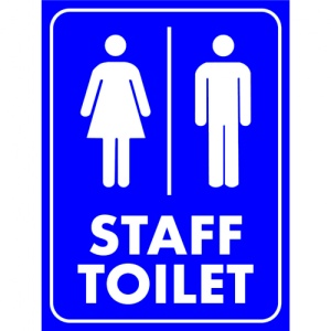 Indicator Staff Toilet Blue Sign, Sticker autocolant