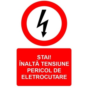 Indicator Stai inalta tensiune pericol de electrocutare indicator de interzicere, Sticker autocolant