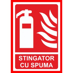Indicator Stingator cu spuma, Sticker autocolant