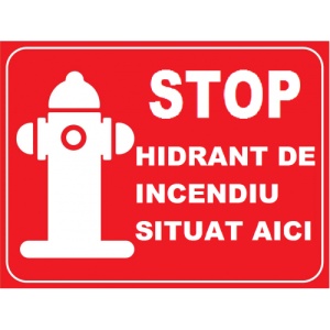 Indicator Stop hidrant de incendiu situat aici, Sticker autocolant