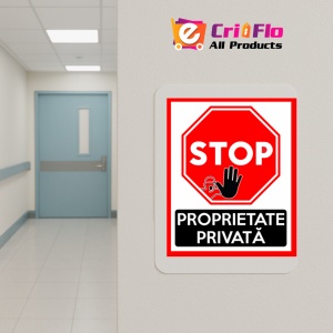 Indicator Stop proprietate privata, Sticker autocolant - Img 5