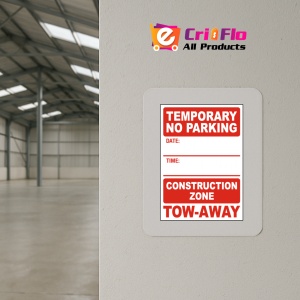 Indicator Temporary No Parking Construction Zone Tow-Away Sign, Sticker autocolant - Img 4