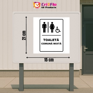 Indicator Toaleta comuna mixta, Sticker autocolant - Img 2