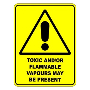 Indicator Toxic Flammable Vapours May Be Present Sign, Sticker autocolant