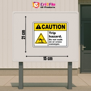 Indicator Trip Hazard Do Not Cross Conveyor Sign, Sticker autocolant - Img 2