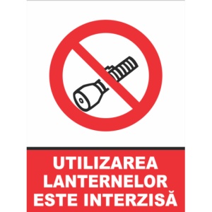 Indicator Utilizarea lanternelor este interzisa, Sticker autocolant