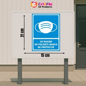 Indicator Va rugam purtati masca, Sticker autocolant - Img 2