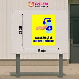 Indicator Va rugam sa va igienizati mainile, Sticker autocolant - Img 2