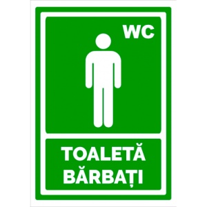 Indicator Verde pentru toaleta barbati, Sticker autocolant