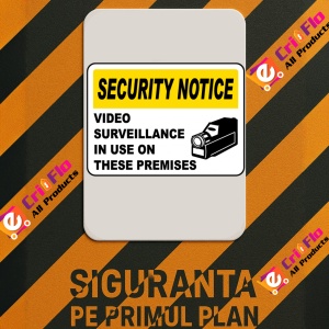 Indicator Video Surveillance In Use Sign, Sticker autocolant - Img 3
