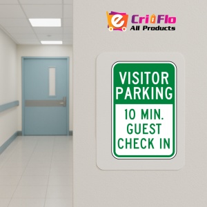 Indicator Visitor Parking 10 Min Guest Check In Sign, Sticker autocolant - Img 5