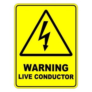Indicator Warning Live Conductor Safety Sign, Sticker autocolant