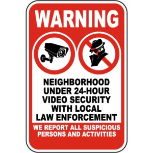 Indicator Warning Neighborhood Under 24-Hour Video Security Sign, Sticker autocolant