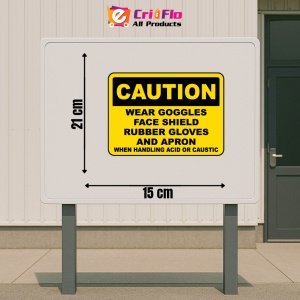 Indicator When Handling Acid or Caustic Sign, Sticker autocolant - Img 2