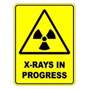 Indicator X Rays In Progress Warning Safety Sign, Sticker autocolant