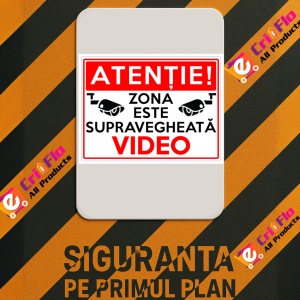 Indicator Zona este supravegheata video, Sticker autocolant - Img 3