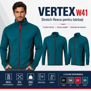 Jachetă Polar Fleece Stretch Bărbați tip Bluză Hanorac cu Fermoar Malfini Rimeck Vertex W41 – 280 g/m² - Img 10