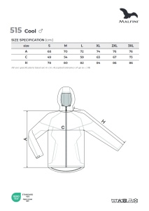 Tabel marimi dimensiuni jacheta softshell pentru barbati