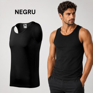 Maiou Bărbat Premium din Bumbac, Maieu Sport și Casual, Tricou Fără Mâneci pentru Vară, Sală și Timp Liber, Respirabil, Lejer, Mărimi S–2XL, 5 Culori - Img 14