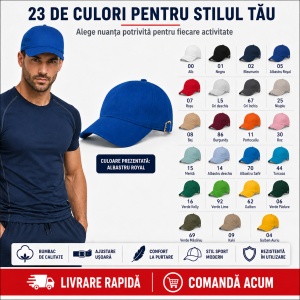 Șapcă Bărbați Sport din Bumbac, Reglabilă cu Cataramă și Cozoroc Curbat – 5P 307 - Img 5