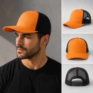 Șapcă Trucker pentru Bărbați, Reglabilă, cu Plasă – 100% Bumbac, unisex, 5 Panouri, Cozoroc Curbat - Img 8
