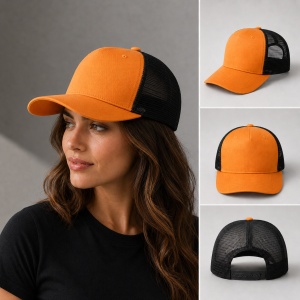 Șapcă Trucker Unisex, Damă, Reglabilă, cu Plasă – 100% Bumbac, 5 Panouri, Cozoroc Curbat - Img 8