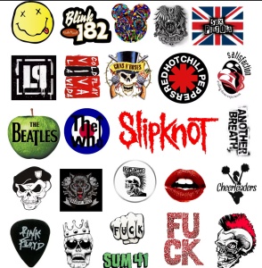 Set 100 bucati stickere waterproof Rock the world pentru laptop, skateboard, bicicleta, frigider, moto - Img 2