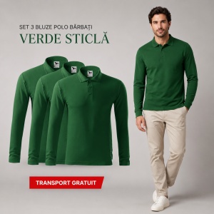 Set 3 bluze polo bărbat, cu guler tip Tommy, mânecă lungă, 11 nuanțe disponibile - Img 13