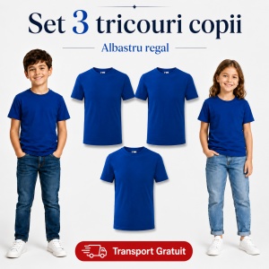 Set 3 tricouri copii din bumbac 100% – 33 nuanțe disponibile, fete și băieți Transport Gratuit - Img 15