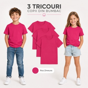 Set 3 tricouri copii din bumbac | 20 de culori - Img 28