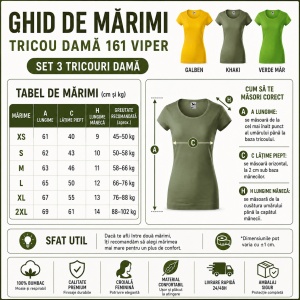 Set 3 Tricouri Damă Simple 100% Bumbac – Galben, Khaki și Verde Măr - Img 3