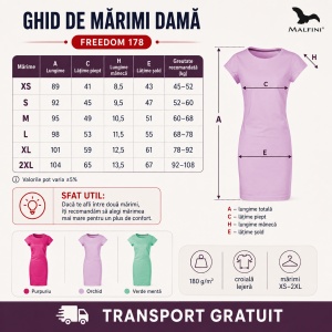 Set 3 Tricouri Lungi Damă Tip Rochie Freedom 178 – Bumbac, Croială Lejeră, Purpuriu, Orchid, Verde Mentă, XS–2XL - Img 3