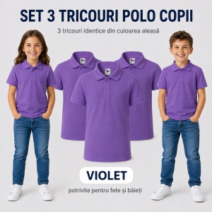 Set 3 Tricouri Polo Copii Pique cu guler - Img 21