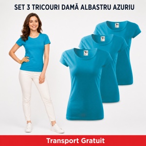 Set 3 tricouri simple dama bumbac 100%, Elegant casual cu decolteu femei, 122 - Img 14